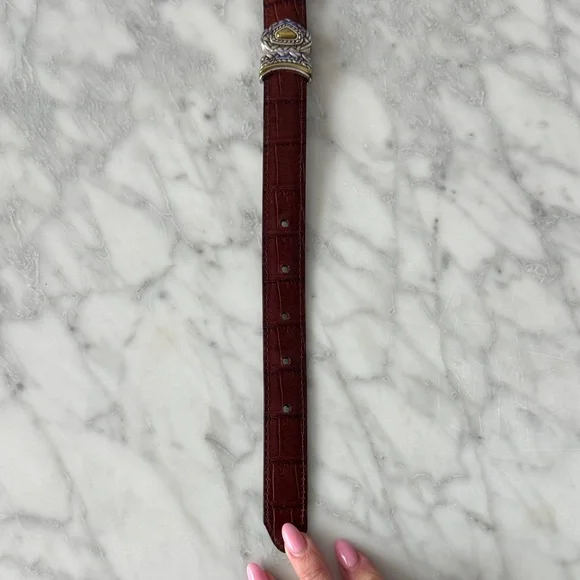 🌼BRIGHTON🌼 Marcus Mixed Metal Reversible Black and Brown Leather Belt, Size M 30 - Picture 8 of 16